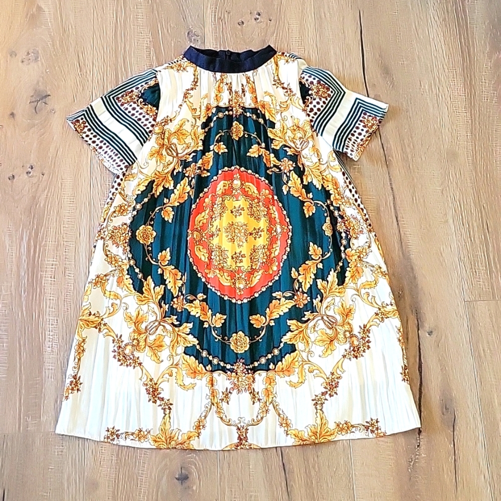 EUC Girls Zara Baroque Pleasted Dress -  size 8